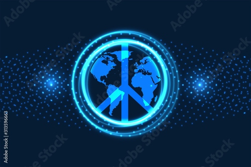 Digital technology background , world peace concept . Illustration vector