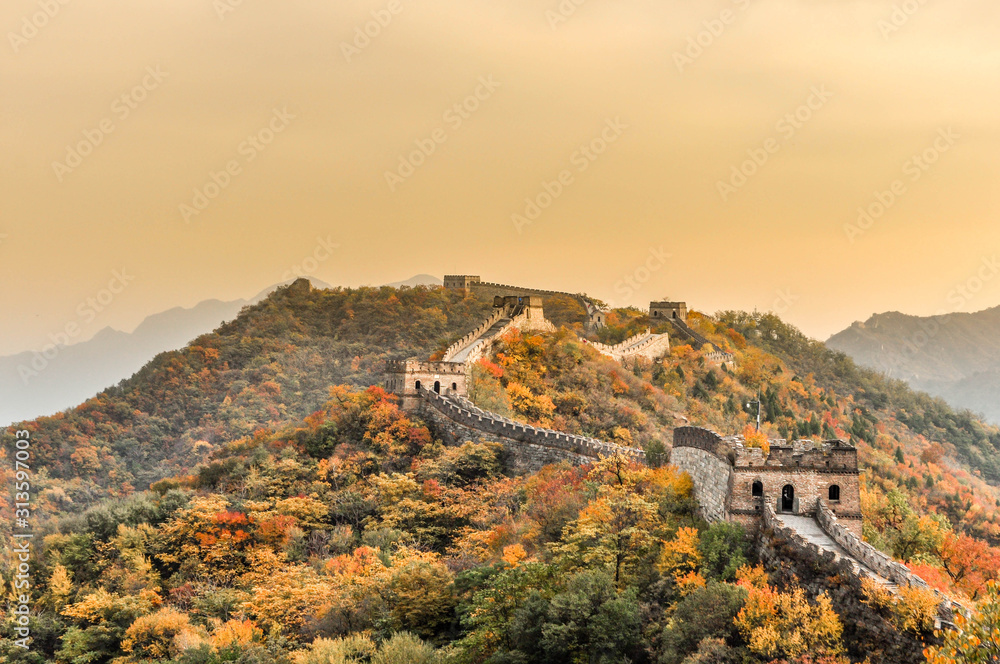 View from the great wall in China