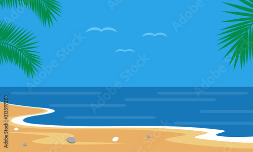Fototapeta Naklejka Na Ścianę i Meble -  Beach background vector. summer background