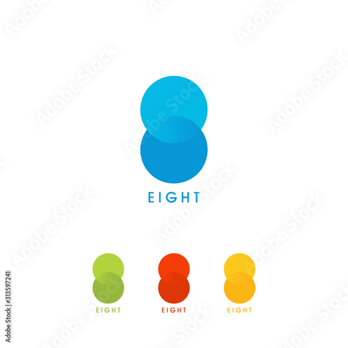Eight logo design. eight colorfull logo. 8 logo 