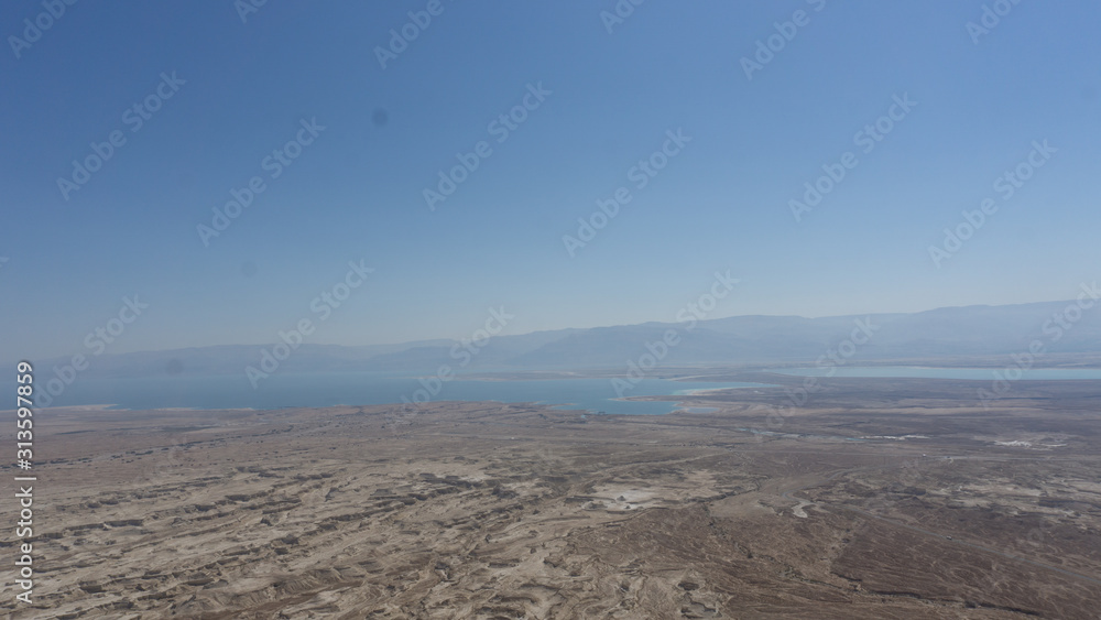 The view from Masada, israel overlooking Jordan and the dead sea. The view from Masada, israel overlooking Jordan and the dead sea.
