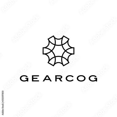 gear cog cogs logo vector icon illustration line outline style photo