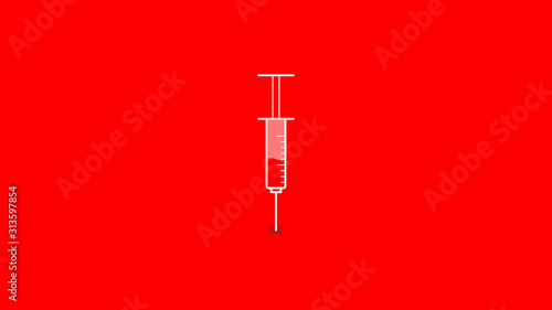 simple syringe injected screen out line style minimalist flat illustration 