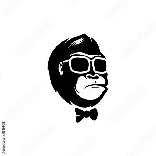 monkey wearing a vector tie