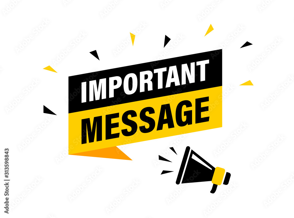 Male hand holding megaphone with important message speech bubble. Loudspeaker. Banner for business, marketing and advertising. Vector illustration.