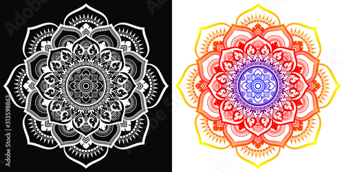 Applied Thai art pattern in Mandala style.