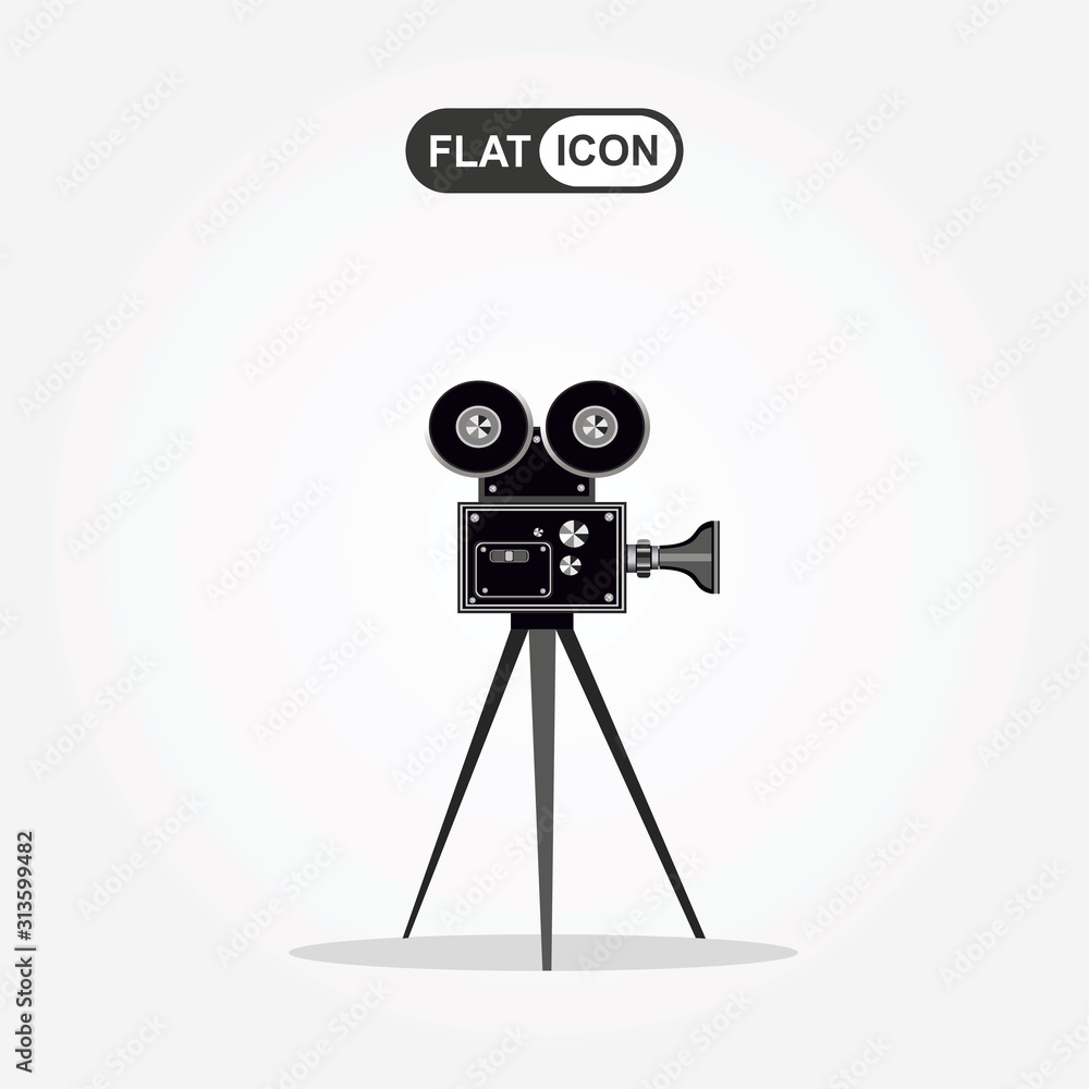 Obraz premium Retro cinema Video Camera. movie poster, placard banner for f