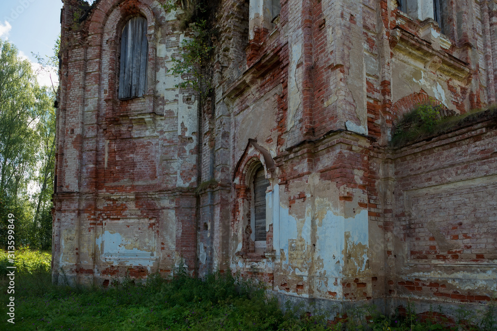 The destroyed Church of the Iveron Icon of the Mother of God. Lykoshino village, Tver region, Russia The destroyed Church of the Iveron Icon of the Mother of God. Lykoshino village, Tver region, Russia