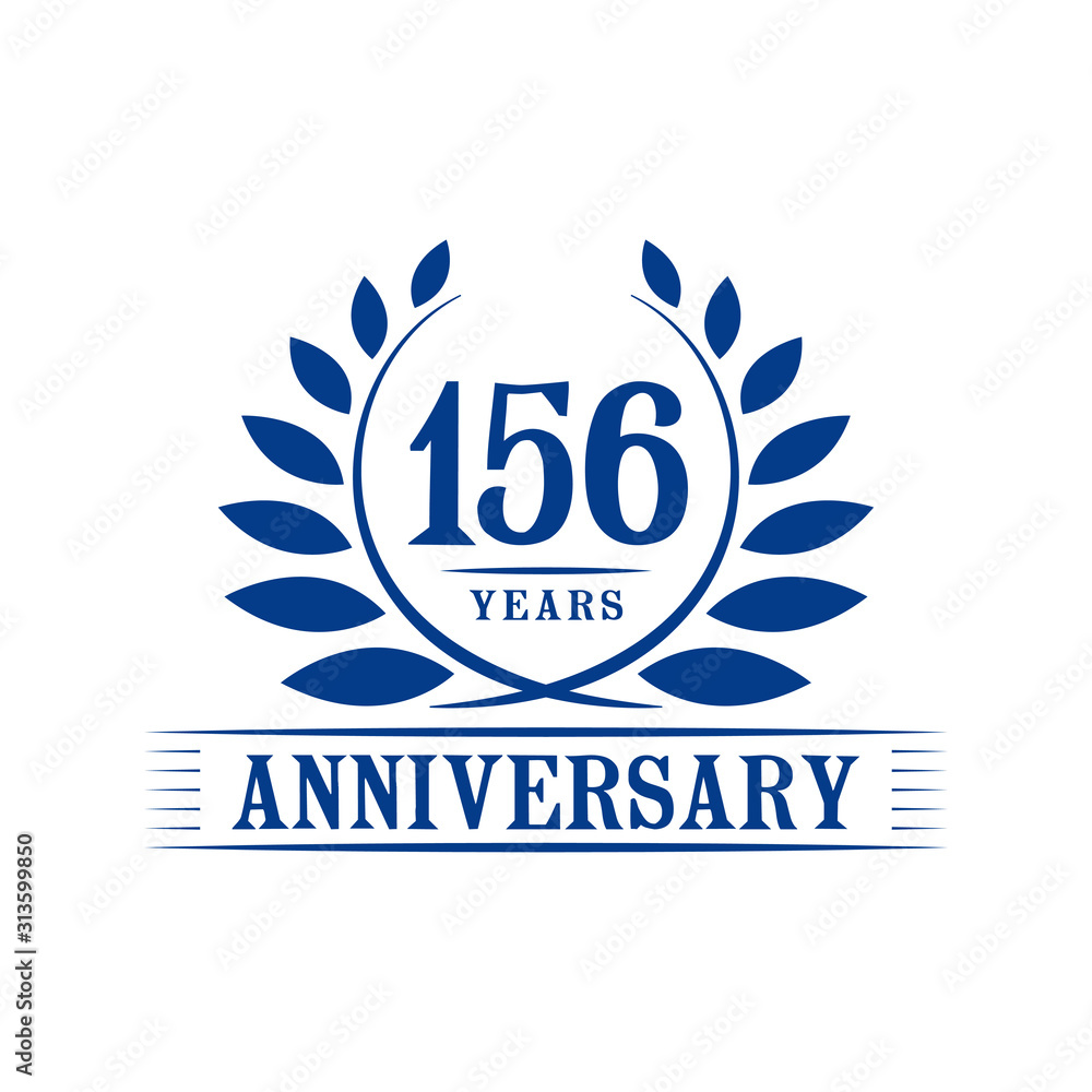 156 years logo design template. One hundred fifty sixth anniversary vector and illustration. 156 years logo design template. One hundred fifty sixth anniversary vector and illustration.
