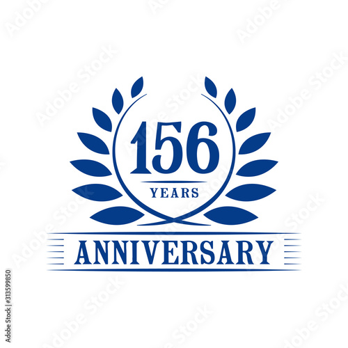 156 years logo design template. One hundred fifty sixth anniversary vector and illustration.