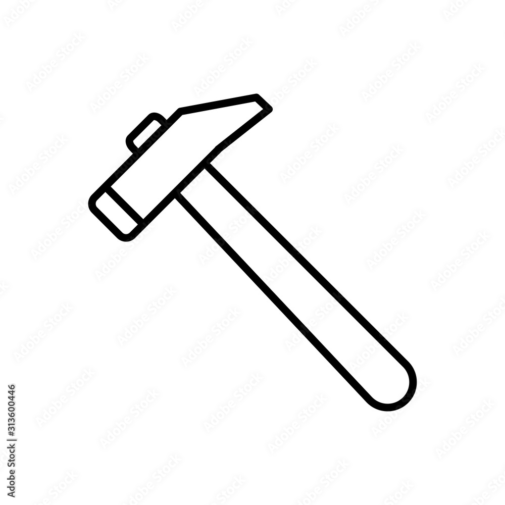 Isolated Construction Hammer Icon Line Vector Design Isolated Construction Hammer Icon Line Vector Design