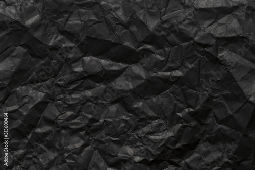 black paper texture background, crumpled pattern