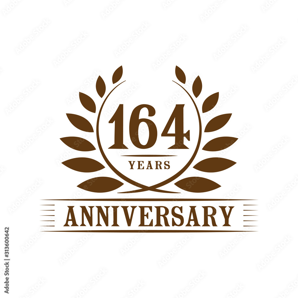164 years logo design template. One hundred sixty fourth anniversary vector and illustration. 164 years logo design template. One hundred sixty fourth anniversary vector and illustration.