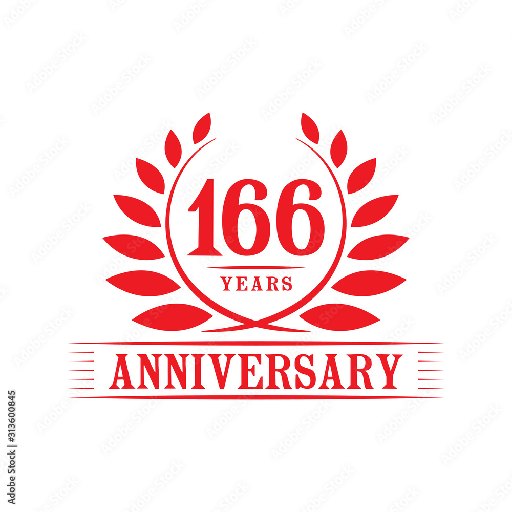 166 years logo design template. One hundred sixty sixth anniversary vector and illustration. 166 years logo design template. One hundred sixty sixth anniversary vector and illustration.