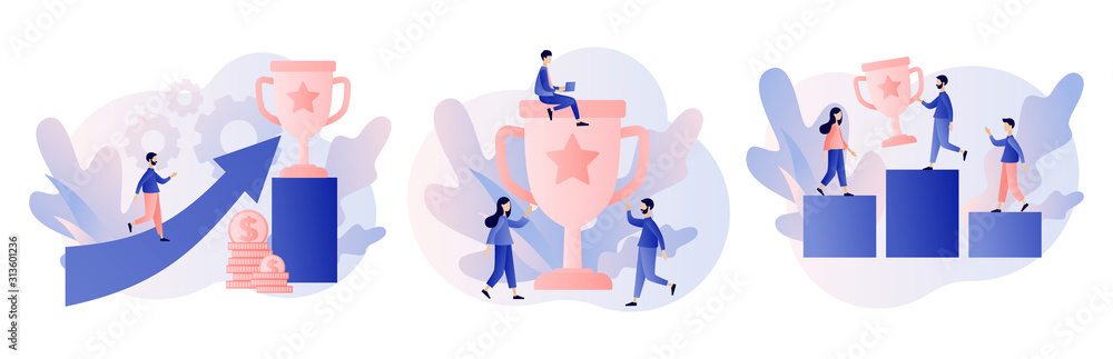 Success concept. Business Team Success, Achievement Concept. Tiny ...