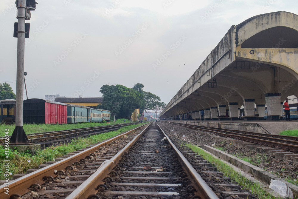 Fototapeta premium Railway track and platform