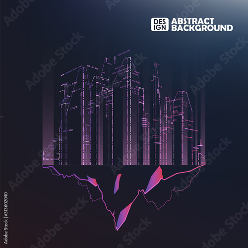Future city skyline illustration