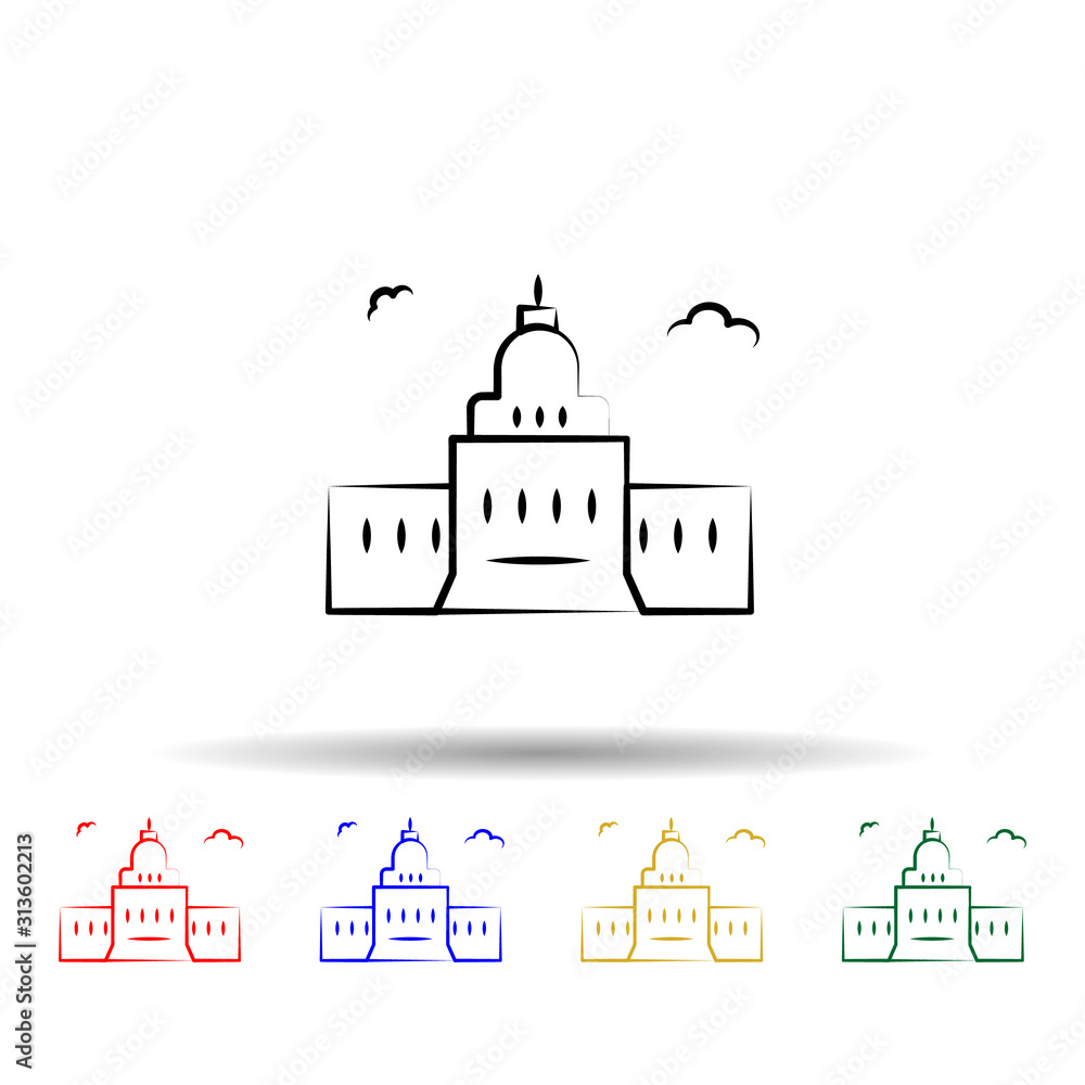 united states multi color style icon. Simple thin line, outline vector of travel icons for ui and ux, website or mobile application united states multi color style icon. Simple thin line, outline vector of travel icons for ui and ux, website or mobile application