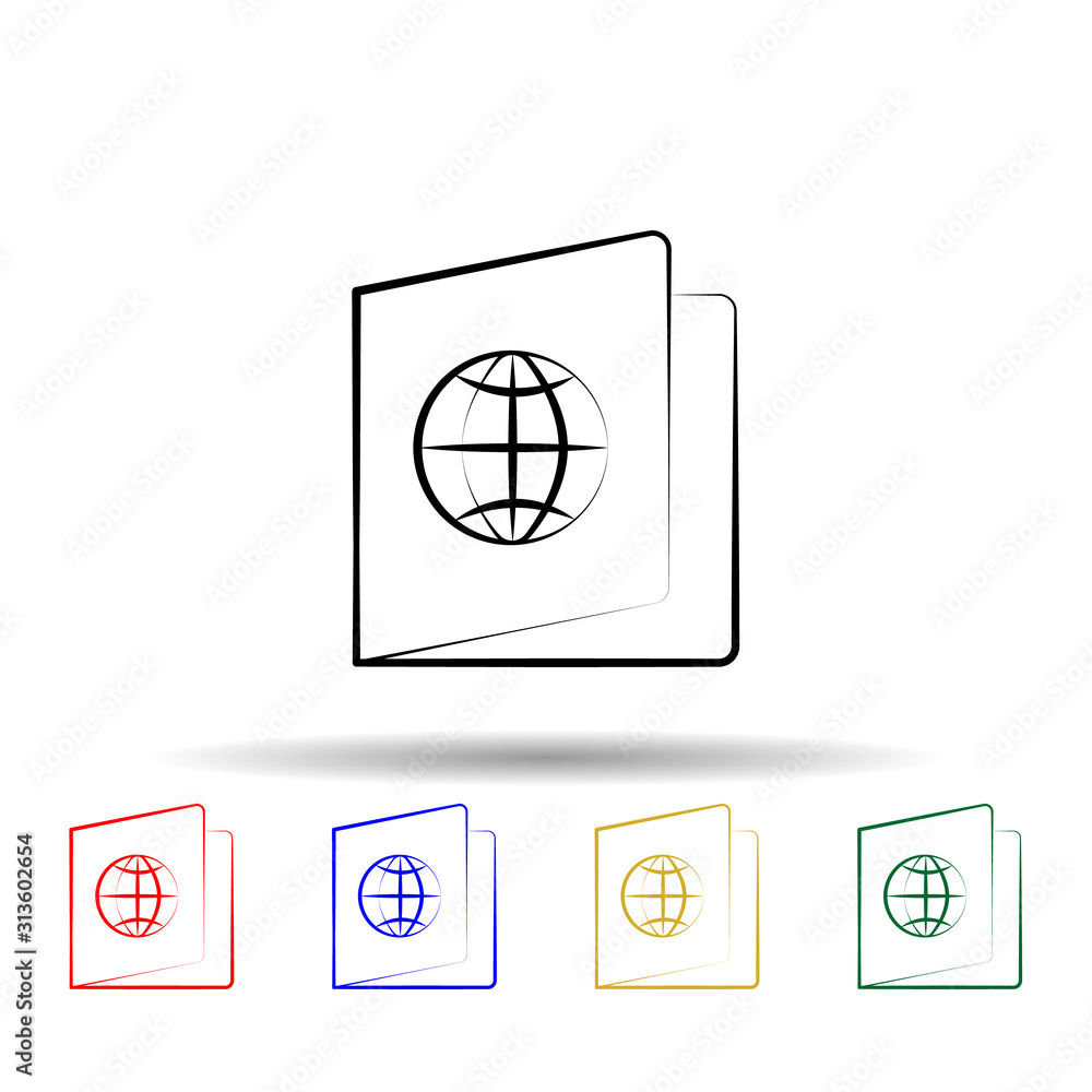 atlas map multi color style icon. Simple thin line, outline vector of travel icons for ui and ux, website or mobile application atlas map multi color style icon. Simple thin line, outline vector of travel icons for ui and ux, website or mobile application