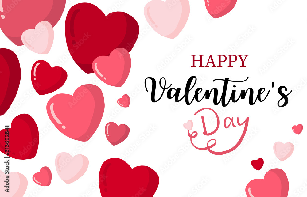 Collection of valentine’s day background set with heart,balloon.Editable vector illustration for website, invitation,postcard and sticker.Wording include happy valentine's day