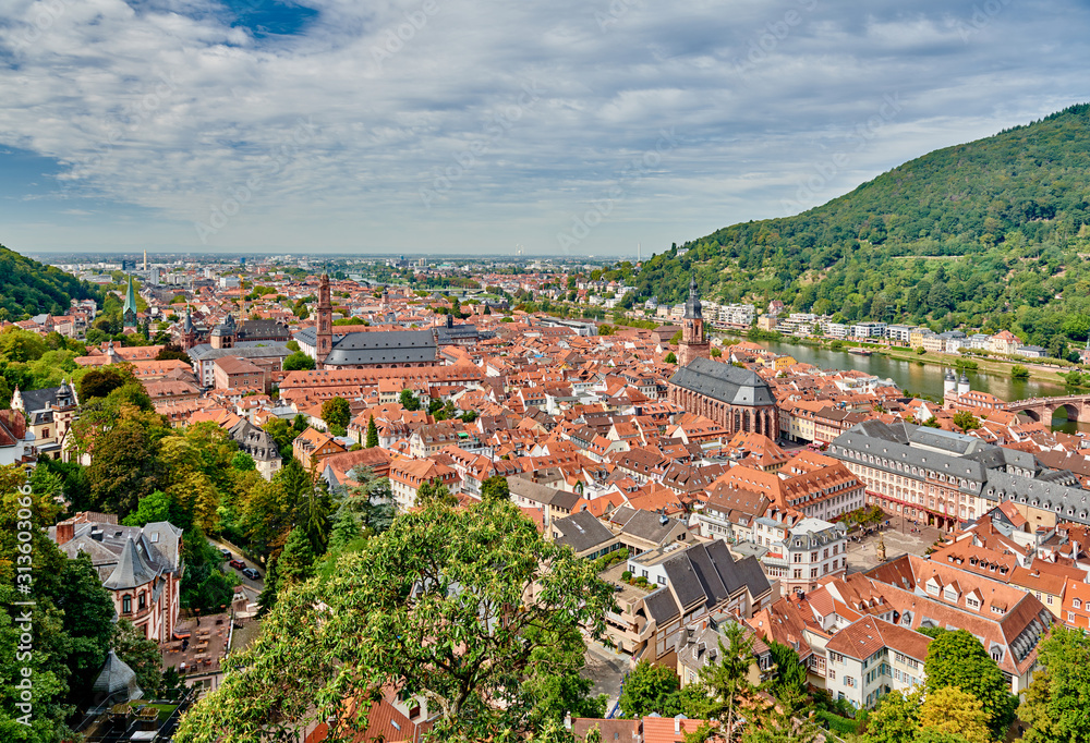 Obraz premium Heidelberg town on Neckar river, Germany
