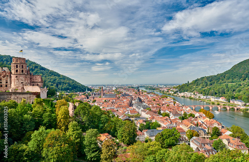 Heidelberg miasteczko na Neckar rzece, Niemcy