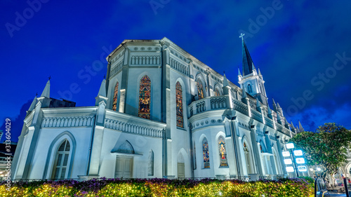 Photography Facade of Chimes, Singapore at night