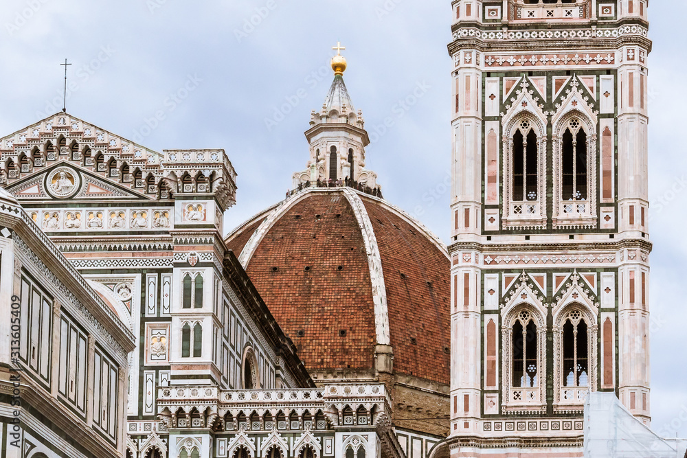 Fragment of Cattedrale di Santa Maria del Fiore in Florence, Tuscany, Italy.