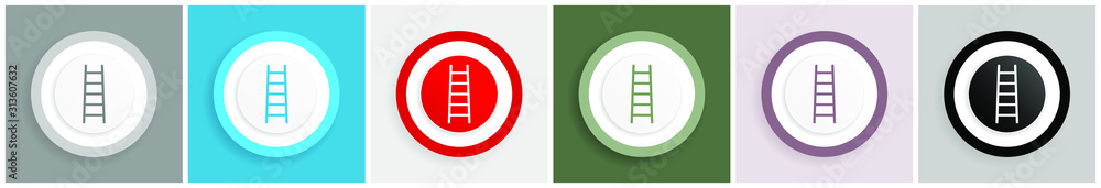 Ladder icon, step, climb, tool, level vector illustrations in 6 colors options for web design and mobile applications in eps 10 Ladder icon, step, climb, tool, level vector illustrations in 6 colors options for web design and mobile applications in eps 10