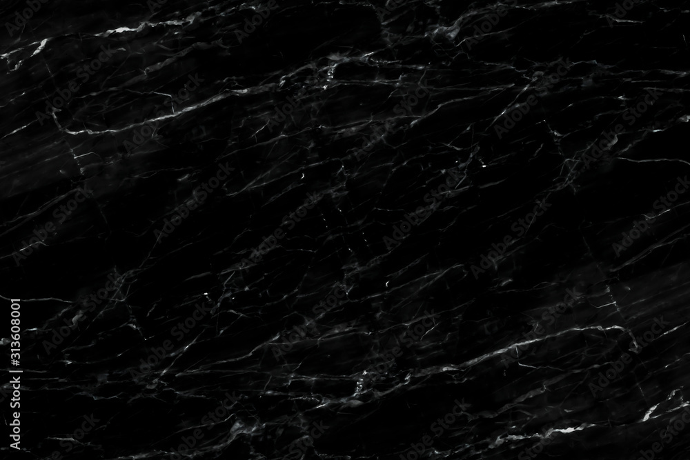 Black marble natural pattern for background, abstract black and white