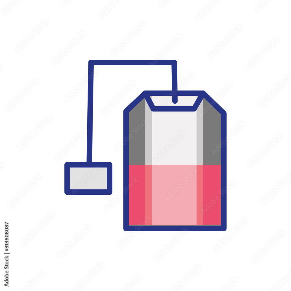 tea bag beverage isolated icon