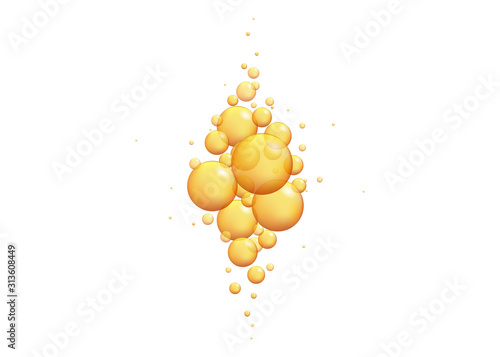 Gold oil bubbles. 