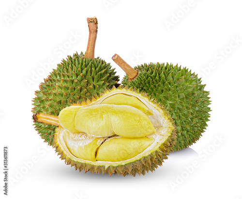 durian fruit isolated on white background