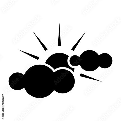 Sun icon vector in simple design