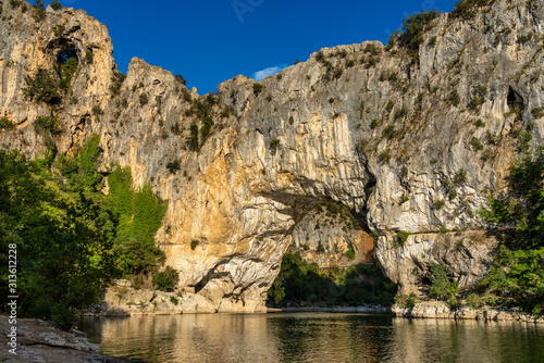 Pont D'Arc, rock arch over the Ardeche River in France © rudiernst