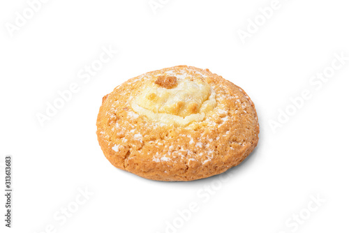 Cottage cheese (cheesecake) cookies isolated on white. background.