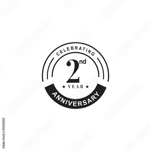 2nd year anniversary logo design vector template