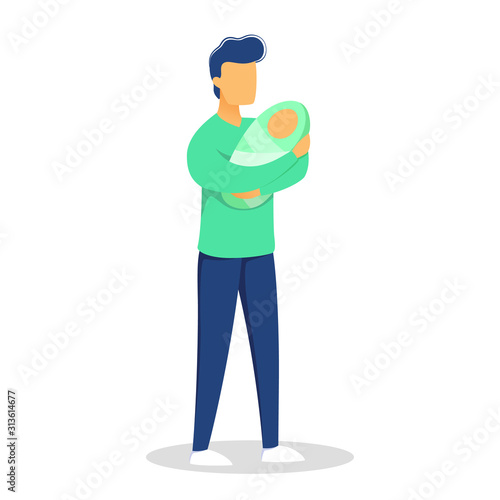 Daddy holding little baby