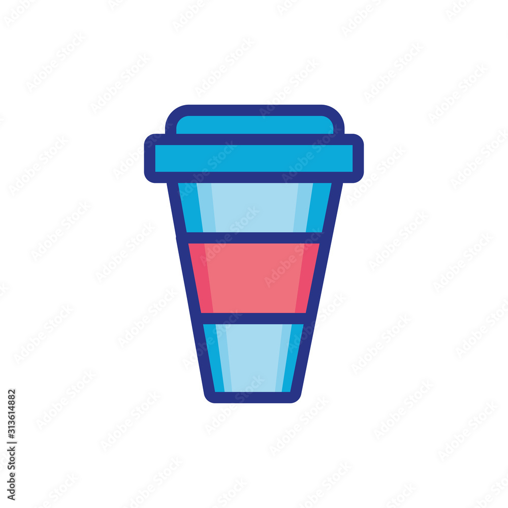 coffee drink in plastic container isolated icon coffee drink in plastic container isolated icon