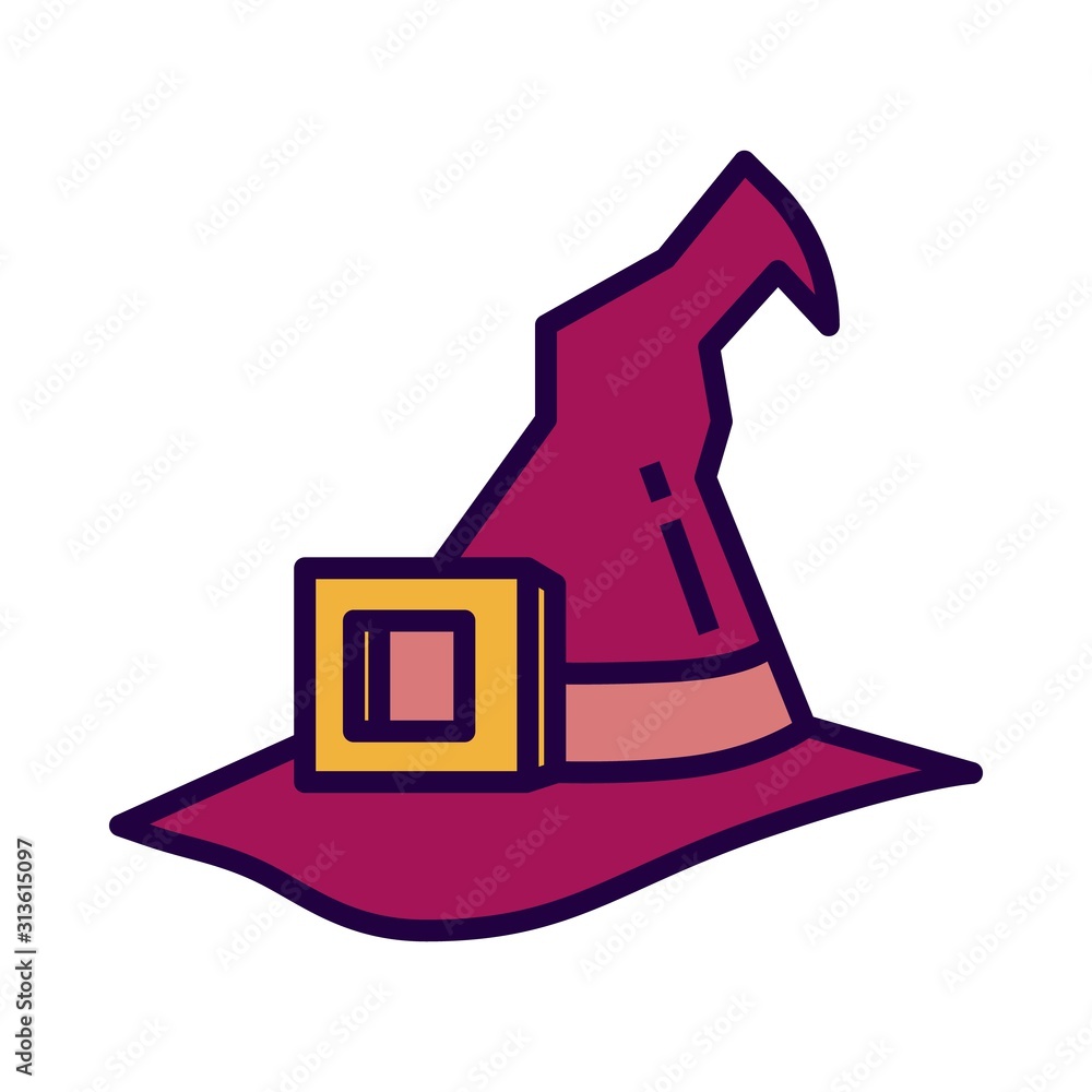 Witch hat icon in flate stile and pixel perfect technique. Witch hat icon in flate stile and pixel perfect technique.