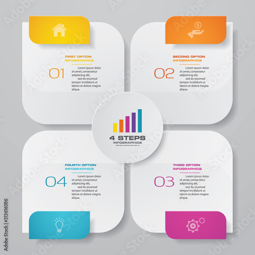 4 steps simple&editable process chart infographics element. EPS 10.	