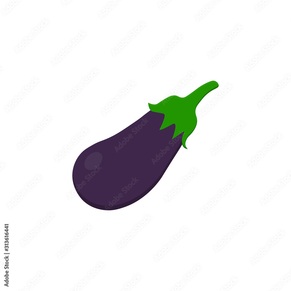 Eggplant icon. Flat illustration of eggplant vector icon isolated on white background