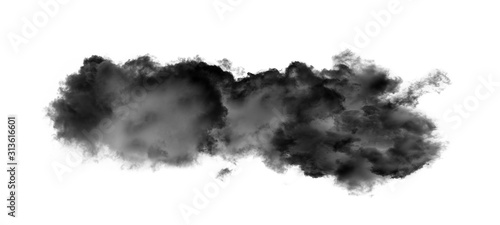 Plakat black clouds or smoke isolated on white