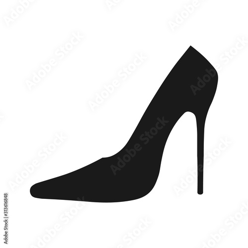 Black high heels icon vector