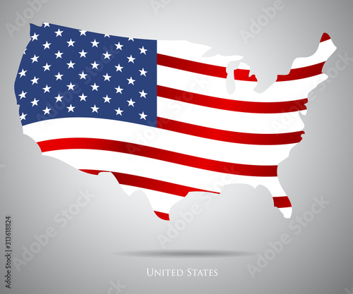 UNITED STATES OF AMERICA MAP, USA vector, Independence day background
