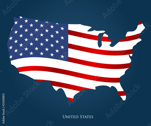 UNITED STATES OF AMERICA MAP, USA vector, Independence day background