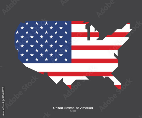 UNITED STATES OF AMERICA MAP, USA vector, Independence day background