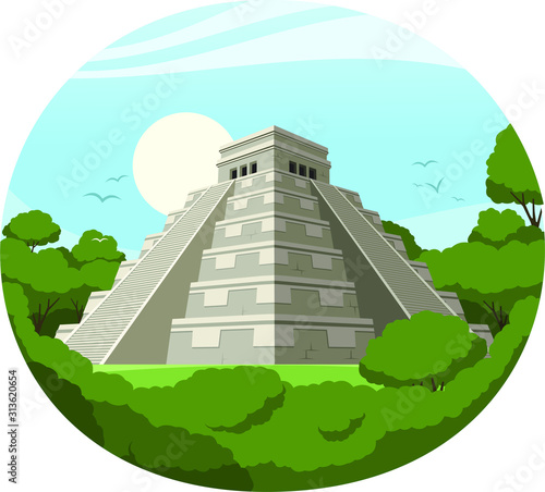 maya pyramid landscape