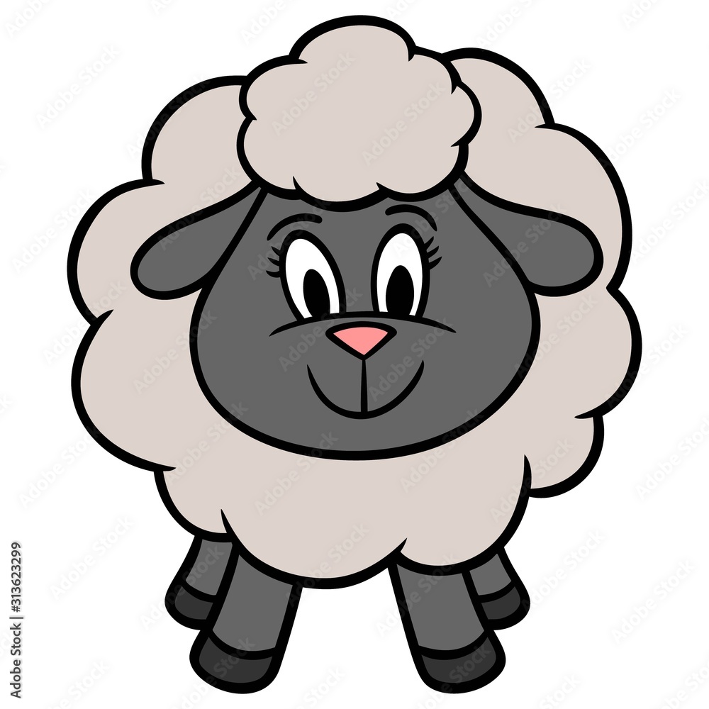 Cute Sheep - A cartoon illustration of a cute Sheep. Cute Sheep - A cartoon illustration of a cute Sheep.