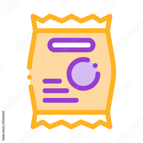 Package With Sport Nutrition Vector Thin Line Icon. Healthy Sport Nutrition for Sportsman Linear Pictogram. Dietary Protein Ingredient, Whey, Bar for Bodybuilding Illustration